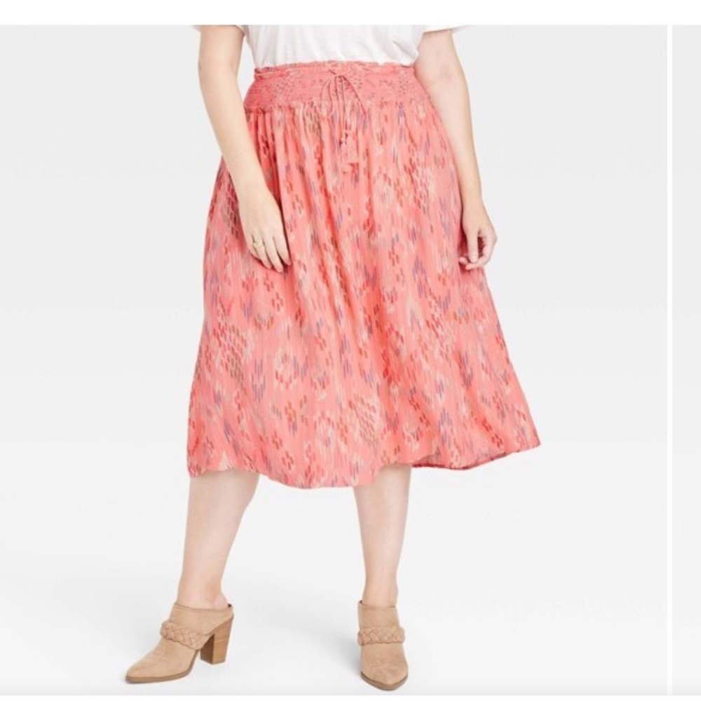 Women's Smocked Skirt - Knox Rose Dark Red XL